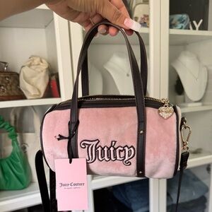 NWT Juicy Couture Dusty Blush/Choc Queen of Everything  Mini Barrel $79